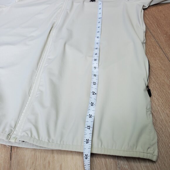 Spyder Windbreaker Jacket Mens Medium Beige Hoodie Full Zip Golf Hiking Outdoor - Picture 14 of 14